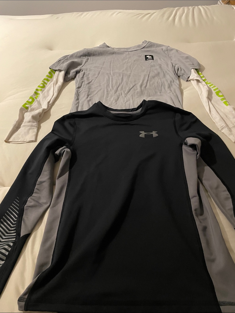 Under Armour Kids Black and gray Compression Long Sleeve Shirt